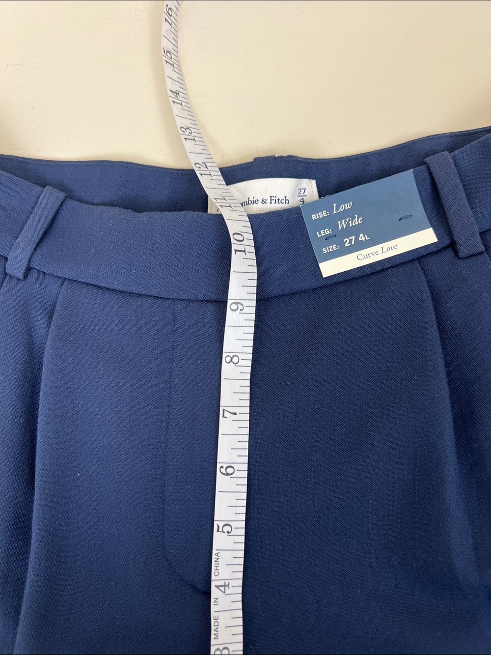 Abercrombie Curve Love Sloane Wide Leg Blue Trousers Pants Size 27 - Picture 11 of 12